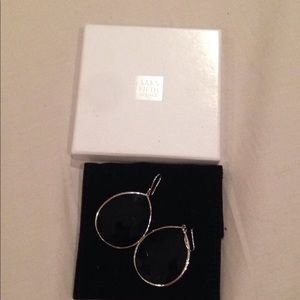 ippolita  tear drop earnings large black onyx